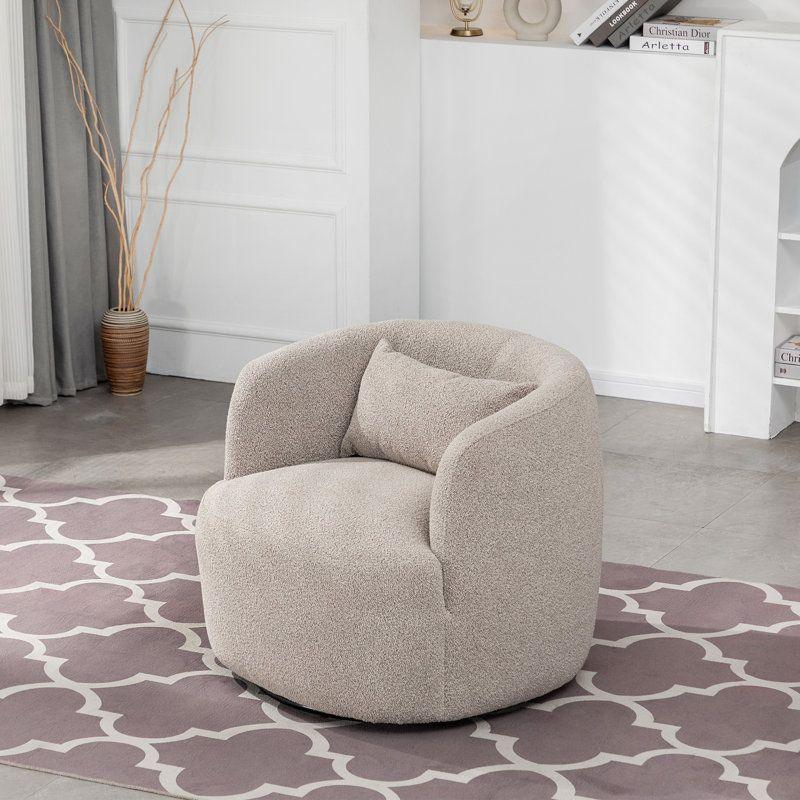 Modern Ergonomic Boucle Arm Chair By Alhome - 80x85x85 cm - Al Rugaib Furniture
