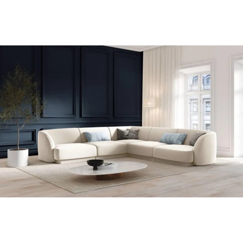 Modern Ergonomic Velvet L-Shape Sofa - 280x140x85x85 cm - By Alhome Sectionals| Alhome