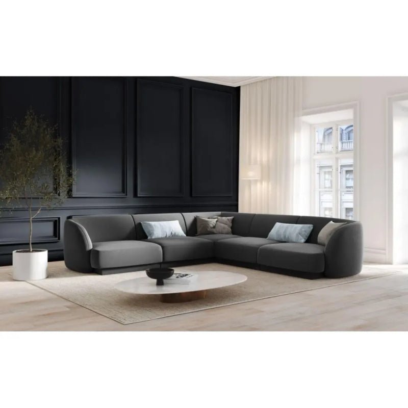 Modern Ergonomic Velvet L-Shape Sofa - 280x140x85x85 cm - By Alhome Sectionals| Alhome