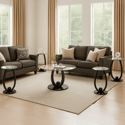 Modern Glass Table Collection – Sleek Black Design - Al Rugaib Furniture