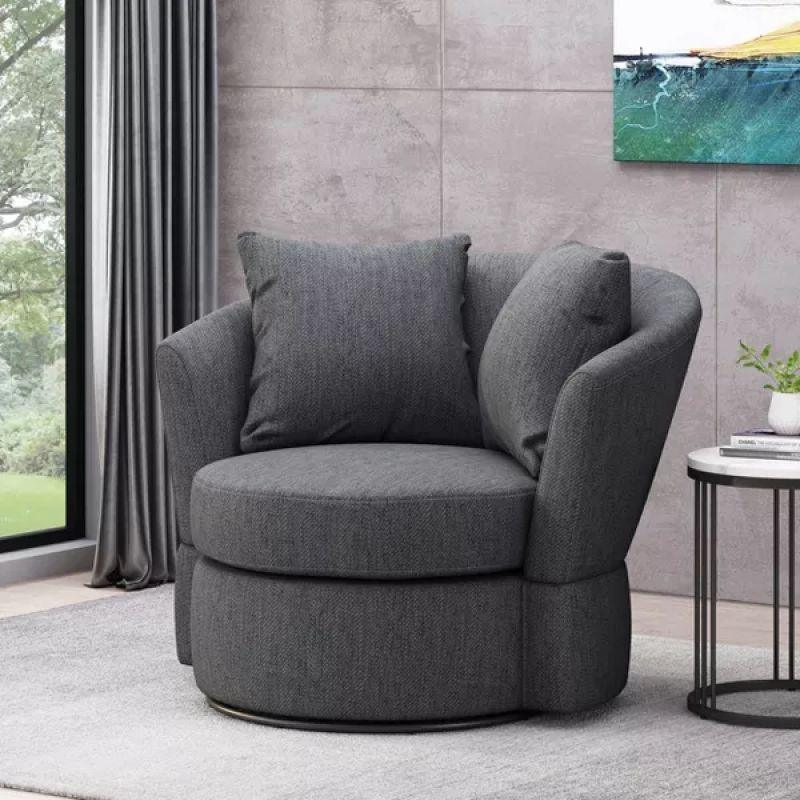 Modern Sleek Linen Arm Chair - 80x85x85 cm - By Alhome - Al Rugaib Furniture