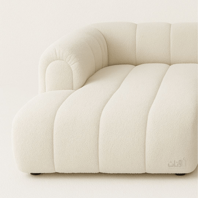 Modern Wave-Pattern L-Shaped Sofa - Beige Corner Sofas| Otath