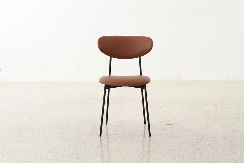 ModernSimplicity Brown PU and Black Leg Dining Chairs - Al Rugaib Furniture