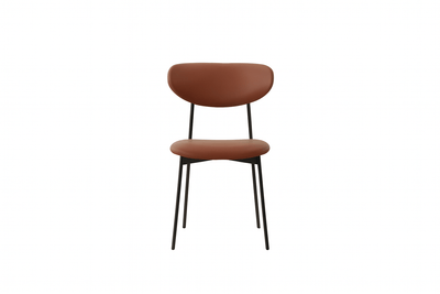 ModernSimplicity Brown PU and Black Leg Dining Chairs - Al Rugaib Furniture