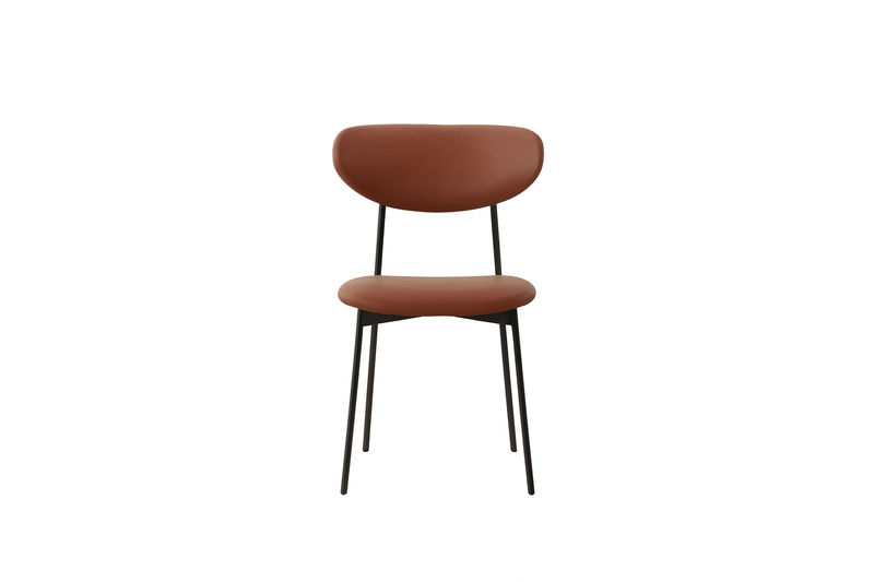 ModernSimplicity Brown PU and Black Leg Dining Chairs - Al Rugaib Furniture