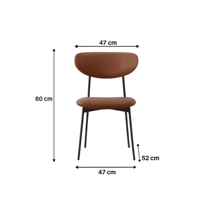 ModernSimplicity Brown PU and Black Leg Dining Chairs - Al Rugaib Furniture