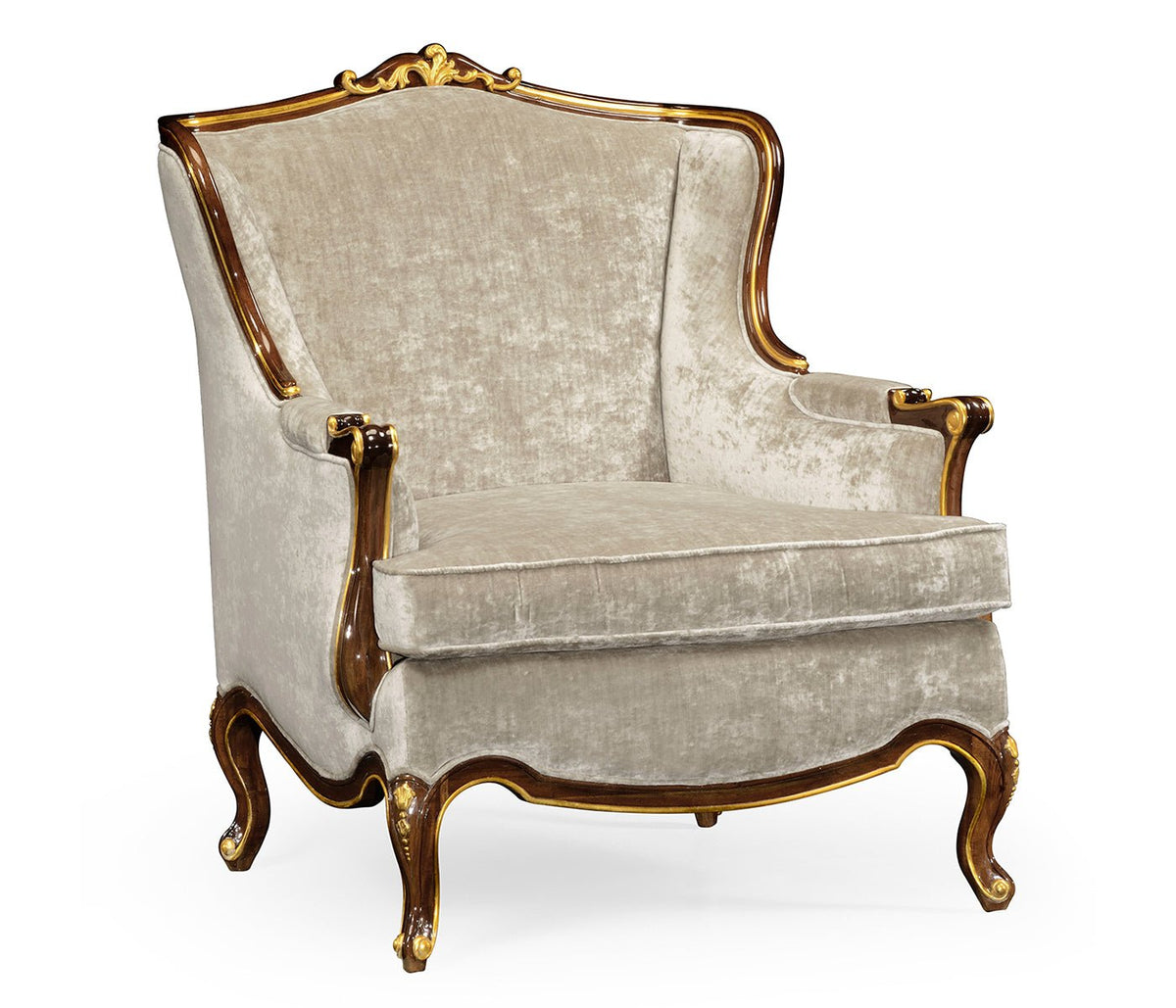 Monte Carlo Collection - Bergère Arm Chair with Gilded Carving Ground Decors| Jonathan Charles
