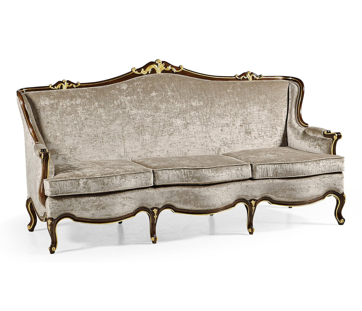 Monte Carlo Collection - Bergère Three Seater Sofa with Gilded Carving Ground Decors| Jonathan Charles