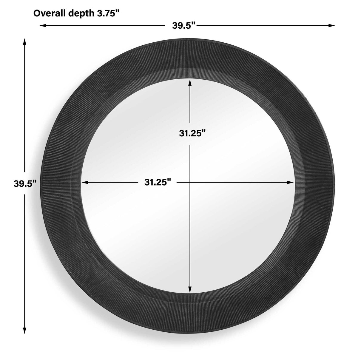 Montgomery Round Black Mirror Mirrors| Uttermost