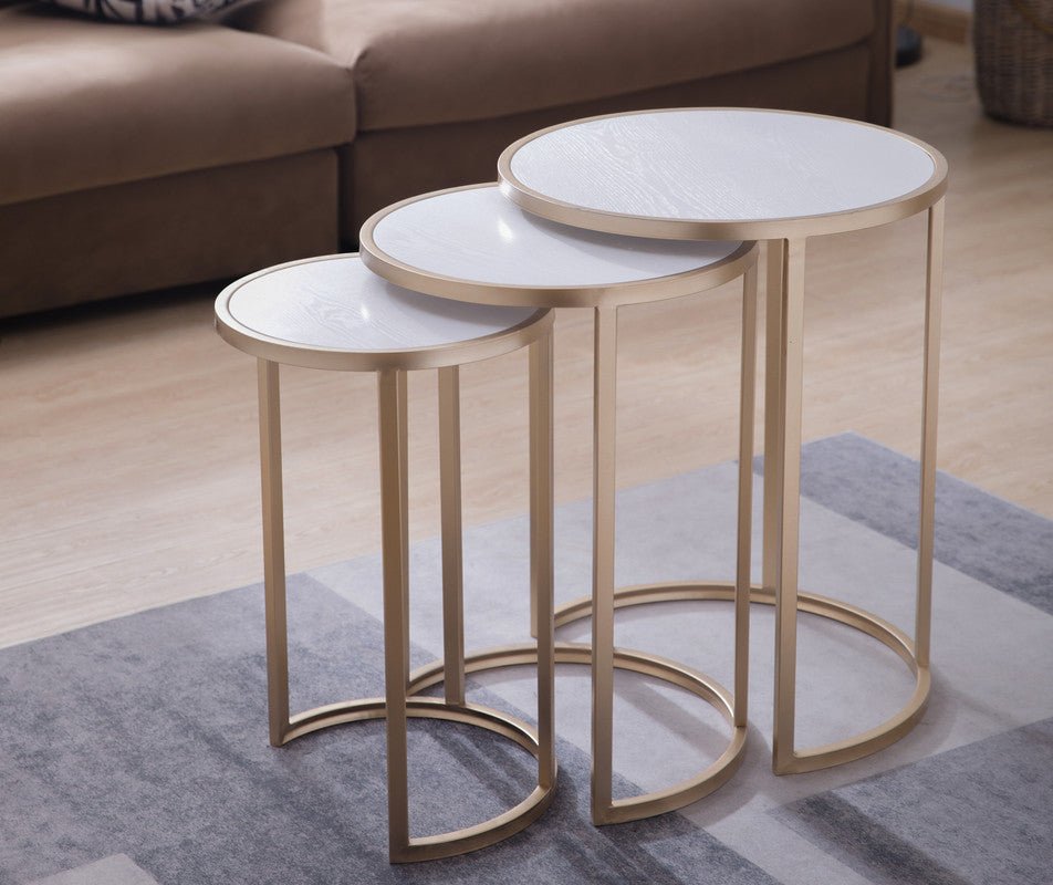 Moon Circle Side Table Set of 3 Accent & End Tables| Crestview