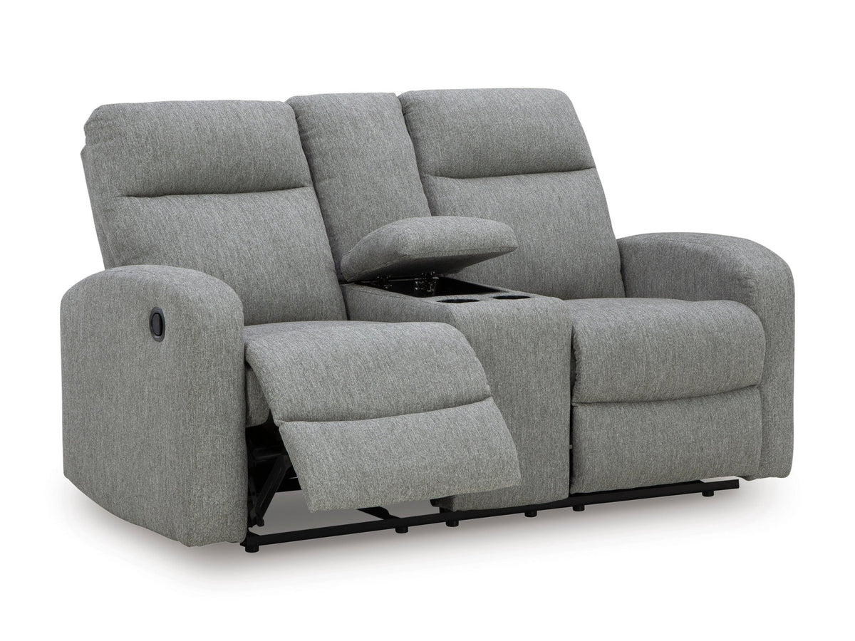Moreau Place DBL Rec Loveseat w/Console Recliners| Ashley Homestore