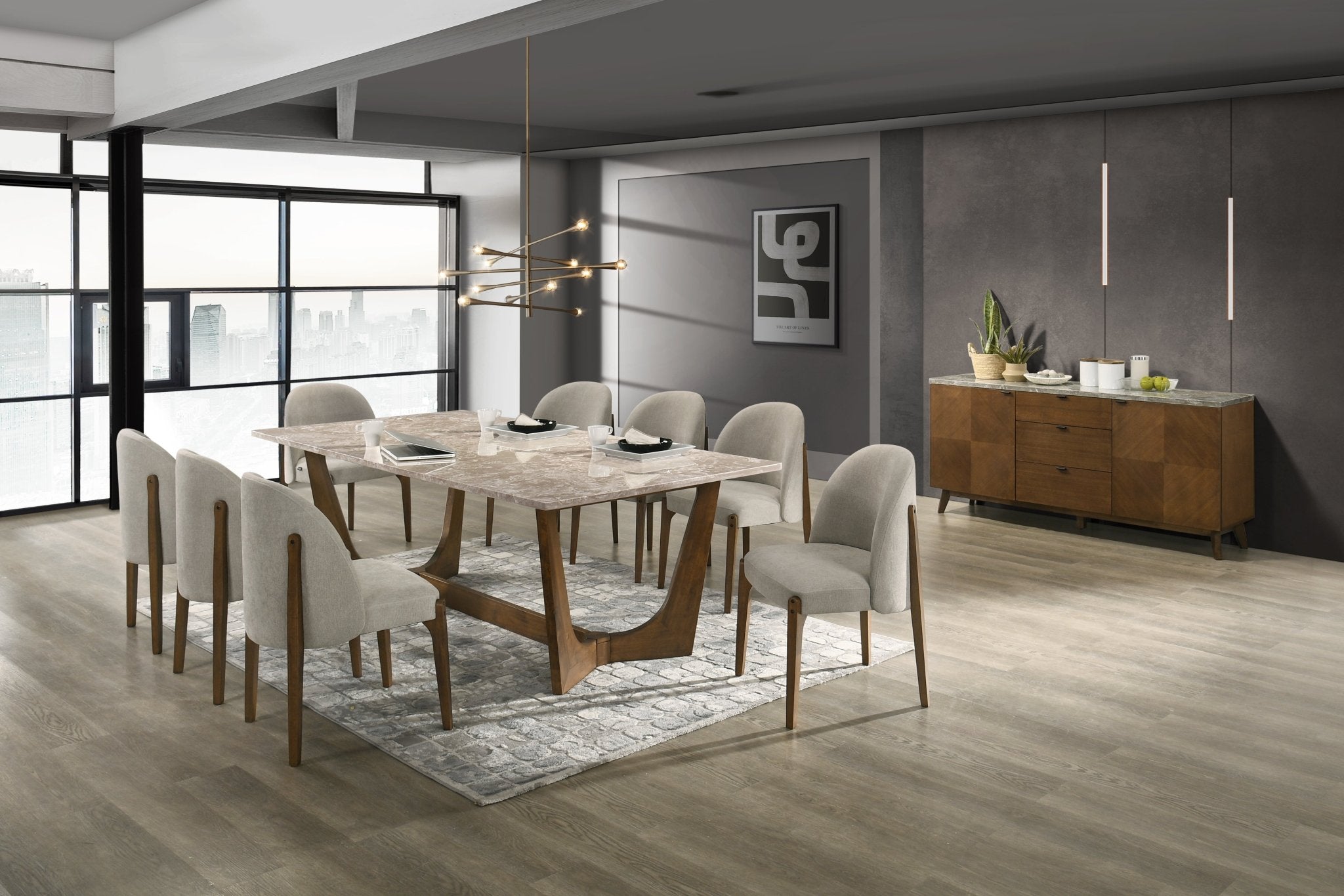 Morgans Beige Marble Dining Table 8 Dining Tables| Roots Furniture