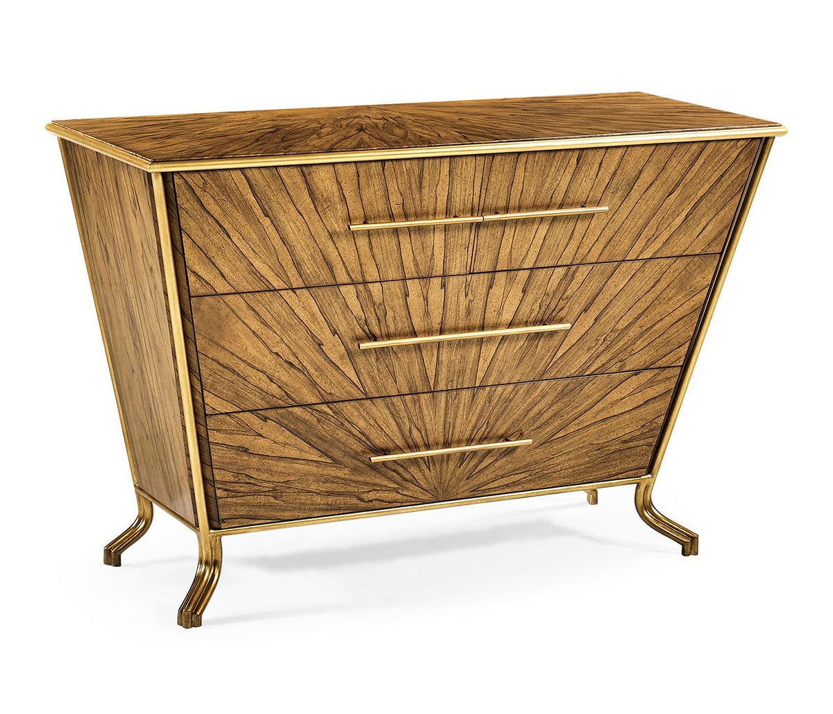 Moroccan Collection - Argentinian walnut veneered tapering chest of drawers Cabinets & Chests| Jonathan Charles