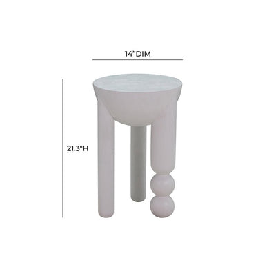 "Morse White Wooden Accent Table " - Al Rugaib Furniture