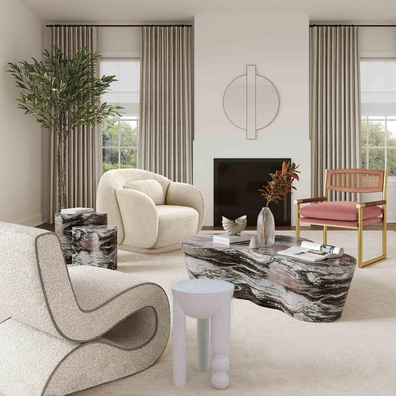 "Morse White Wooden Accent Table " - Al Rugaib Furniture