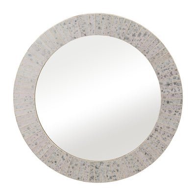 MOSAIC 24" RND TILED MIRROR CHMPG - Al Rugaib Furniture