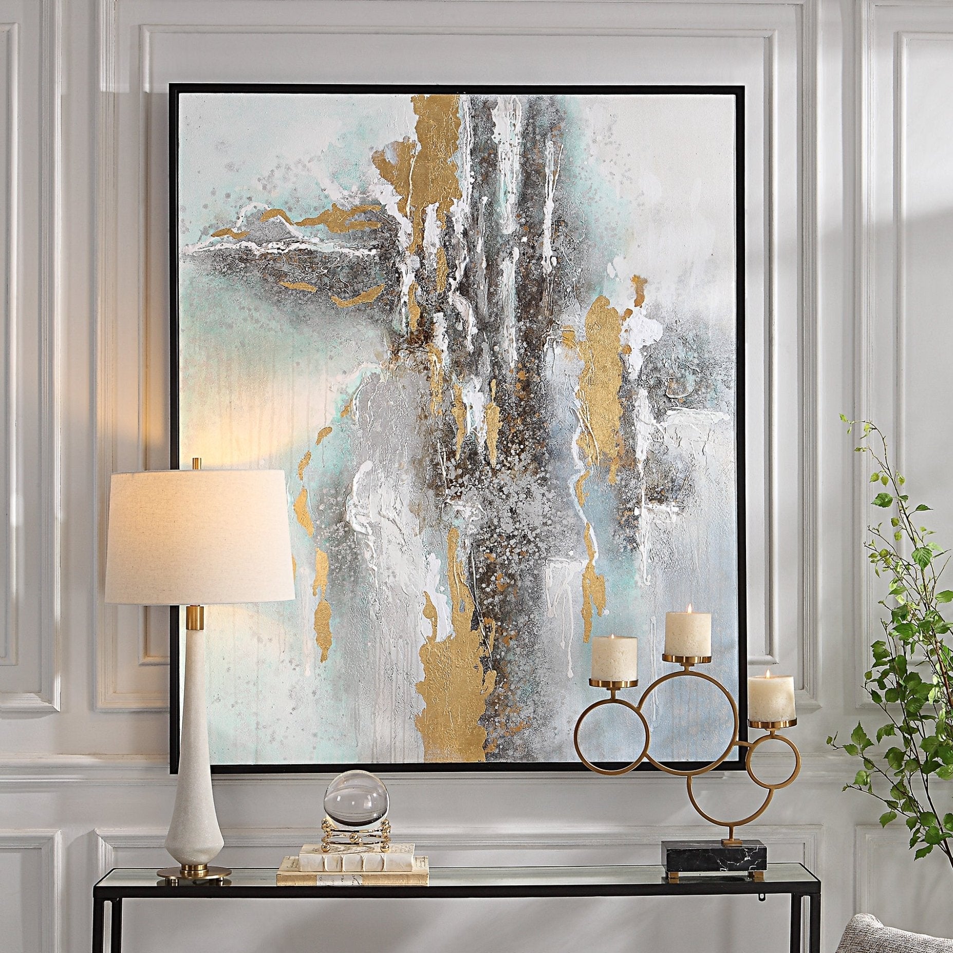 Mountain Mist Hand Painted Canvas Wall Art| Uttermost