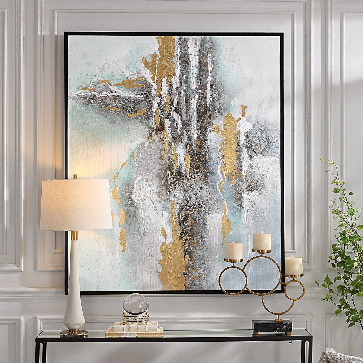 Mountain Mist Hand Painted Canvas Wall Art| Uttermost