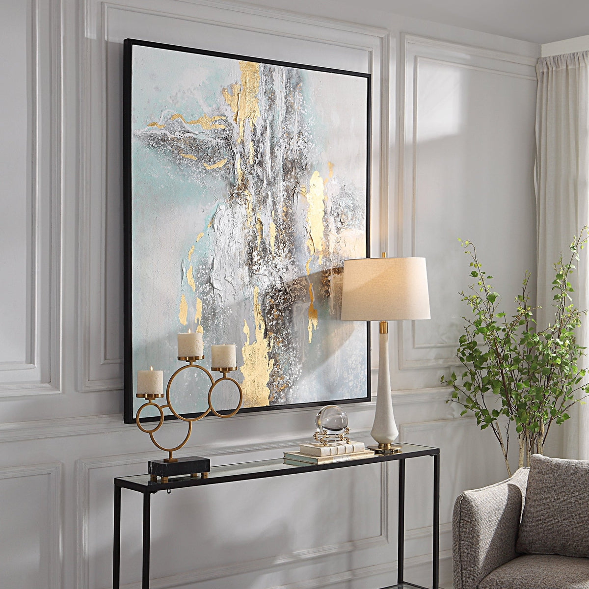 Mountain Mist Hand Painted Canvas Wall Art| Uttermost