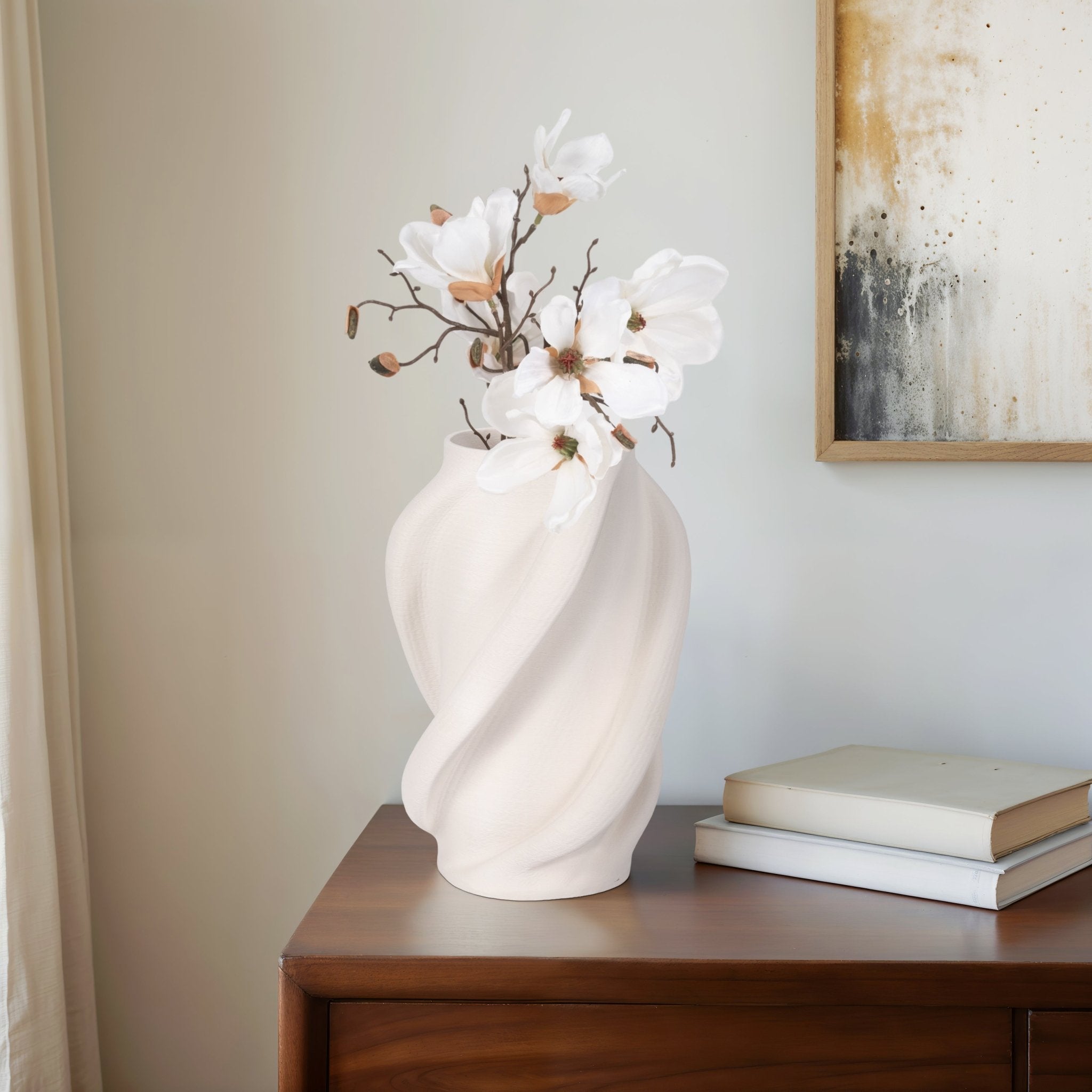 MURANO 3D PRINTED VASE, WHITE Vases and Jars| Sagebrook Home