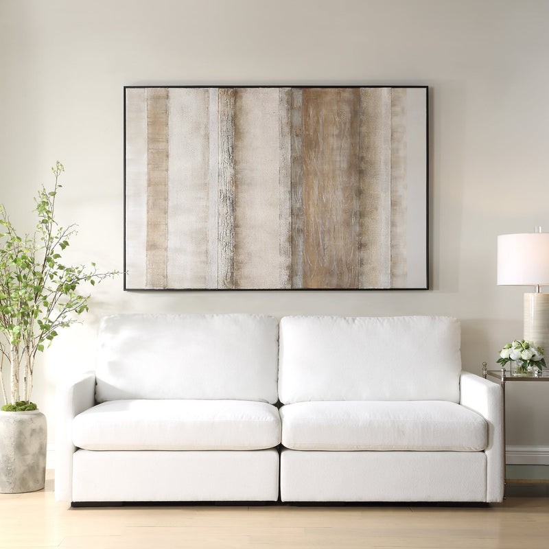 MUTED BROWN ABSTRACT Hand Painted Canvas - Al Rugaib Furniture
