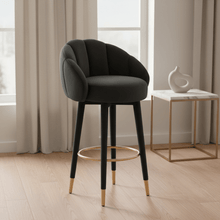 Myla Black Swivel Bar Stool