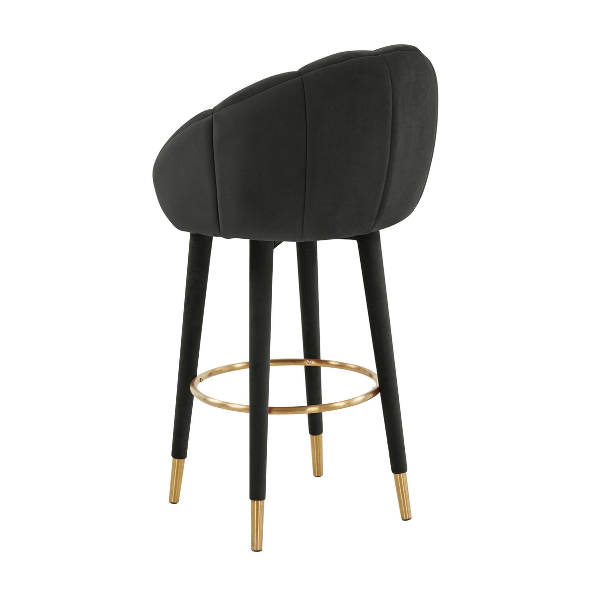 Myla Black Swivel Bar Stool Counter Stools| TOV