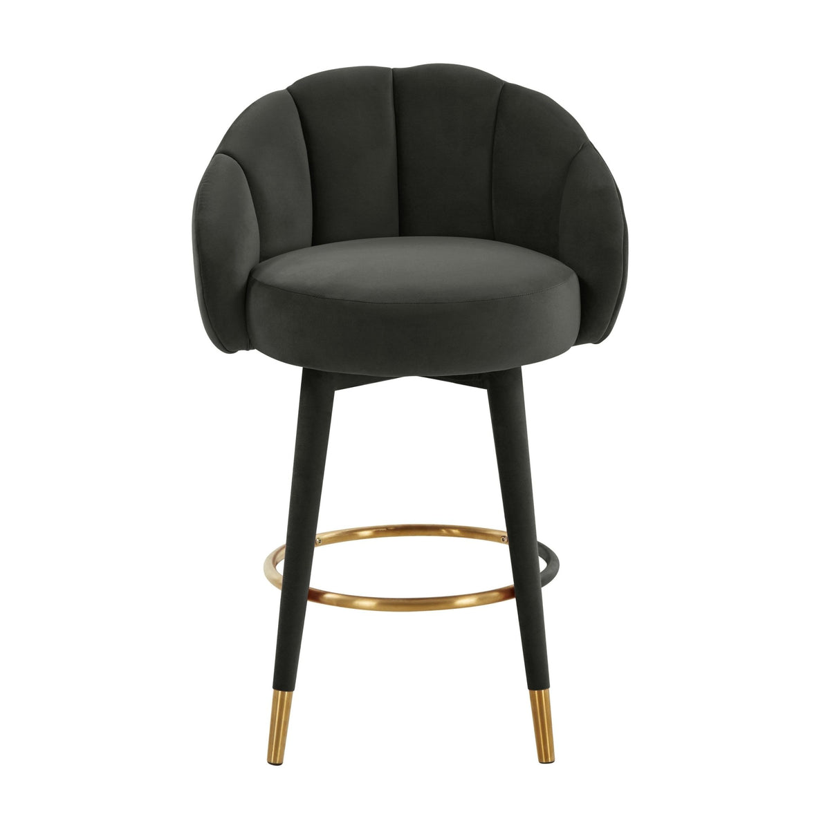 Myla Black Swivel Counter Stool Counter Stools| TOV
