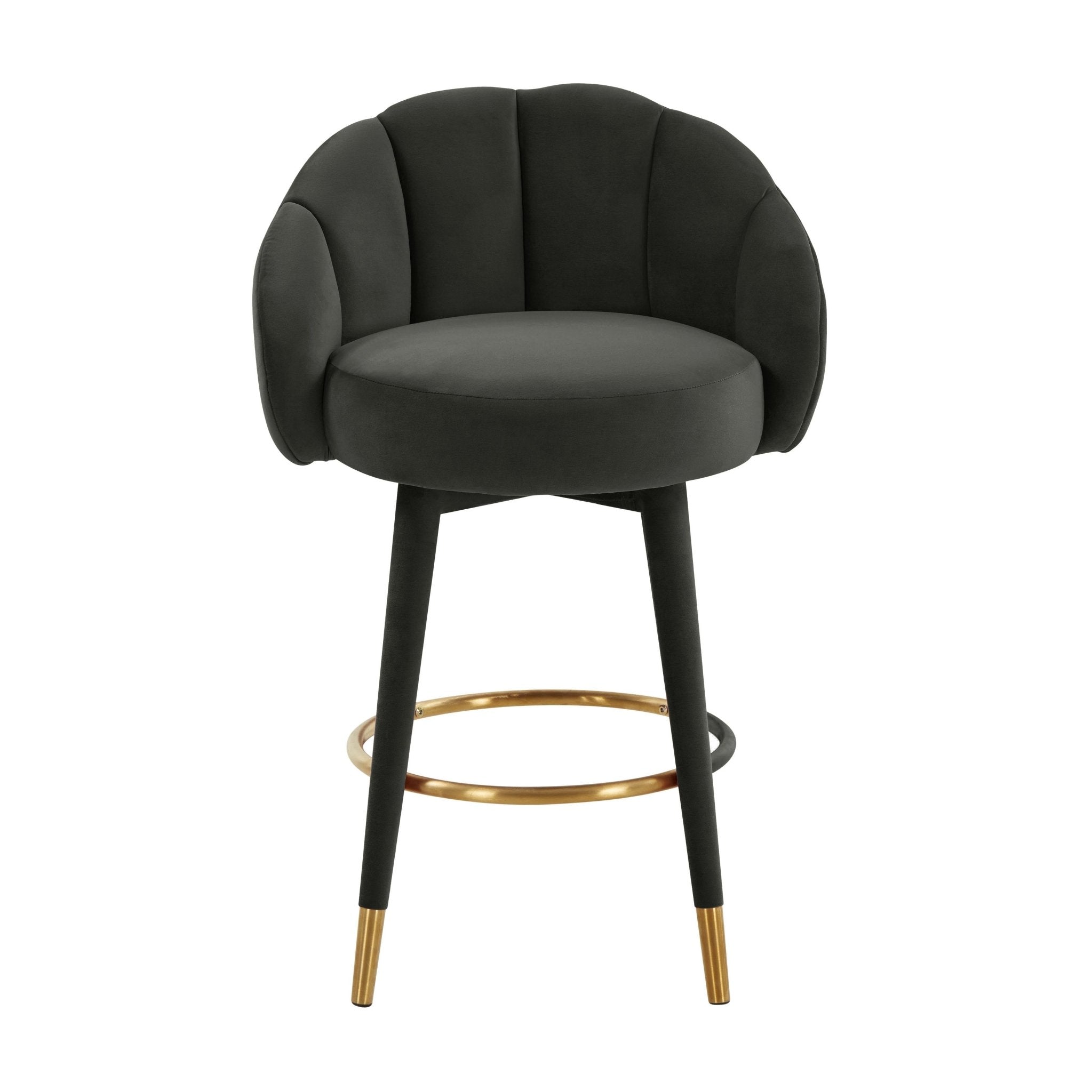 Myla Black Swivel Counter Stool Counter Stools| TOV