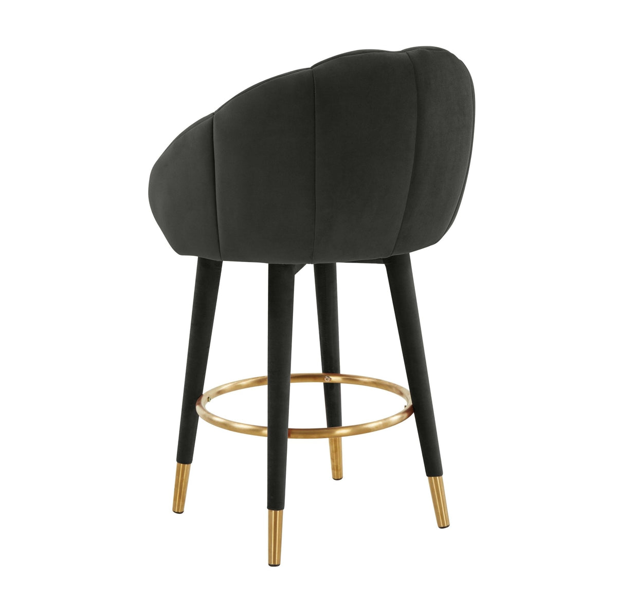 Myla Black Swivel Counter Stool Counter Stools| TOV