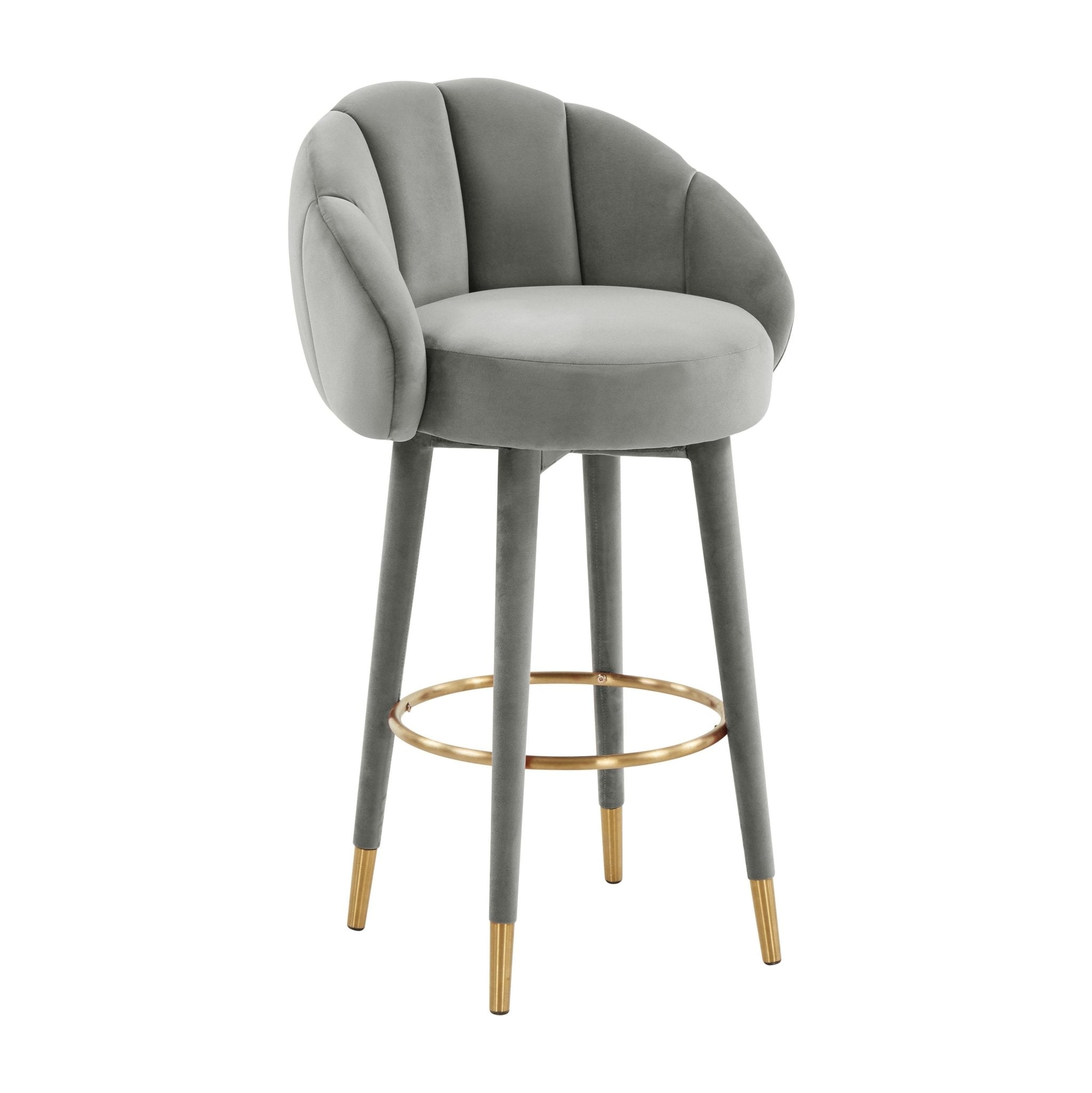 Myla Light Grey Swivel Bar Stool Counter Stools| TOV