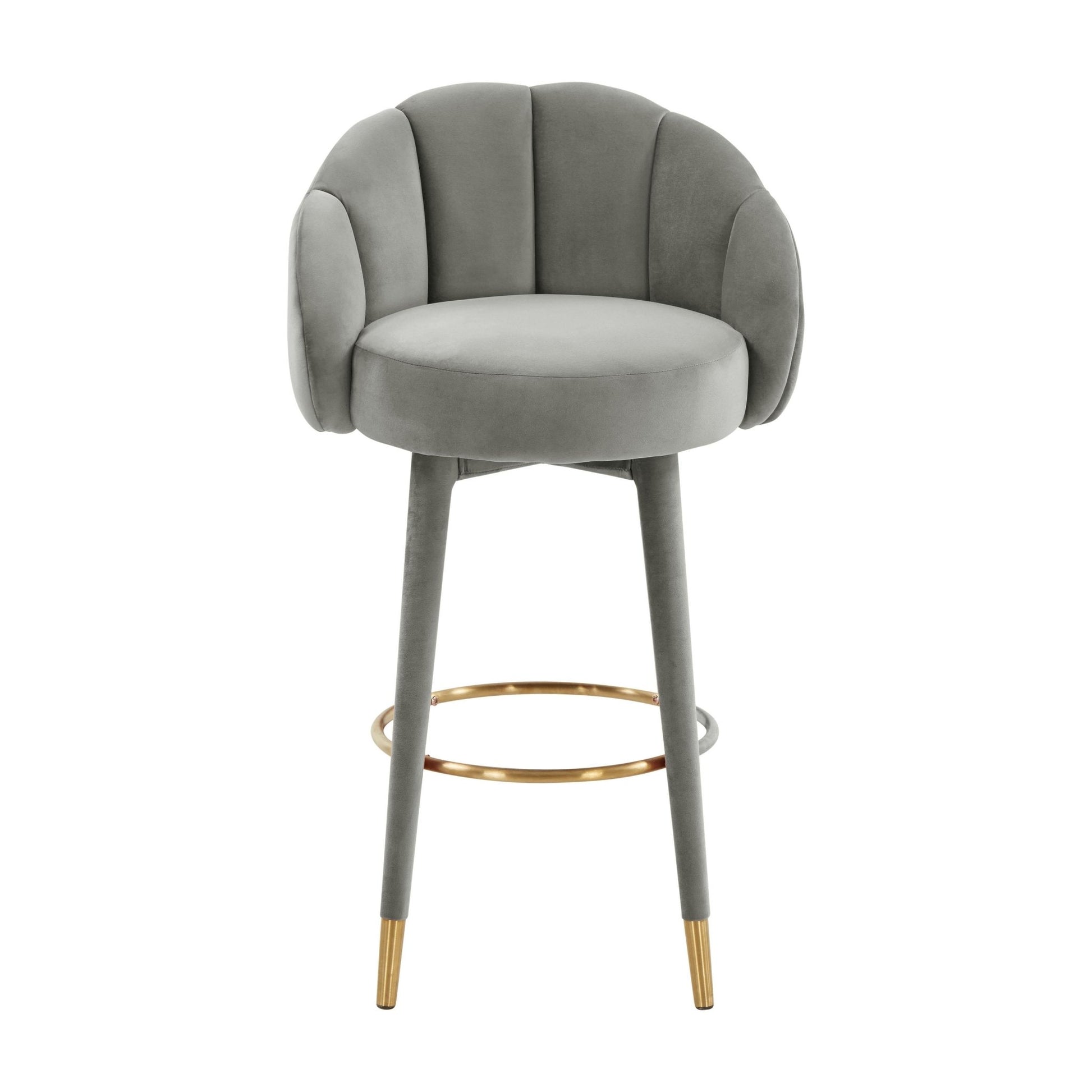 Myla Light Grey Swivel Bar Stool Counter Stools| TOV