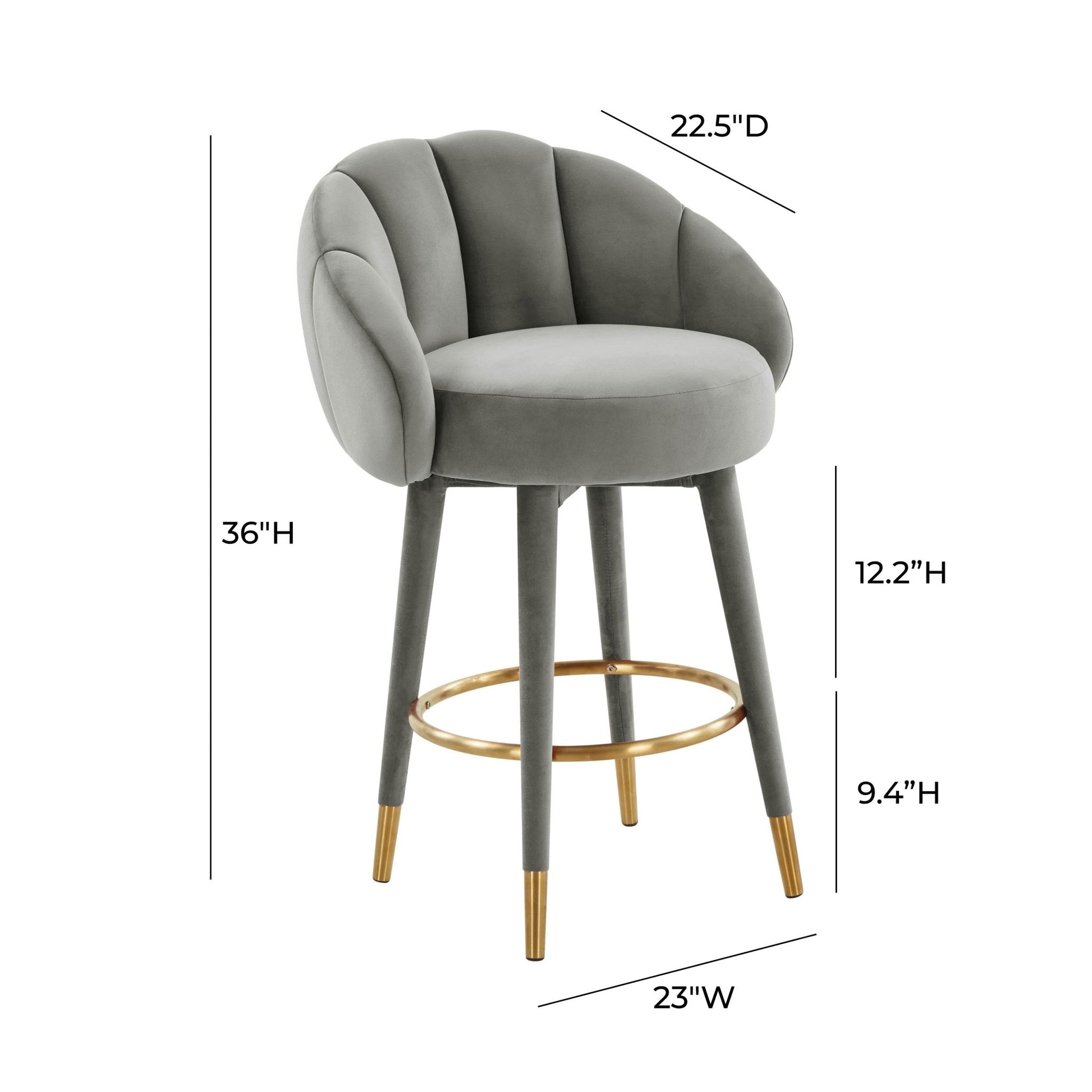 Myla Light Grey Swivel Counter Stool Counter Stools| TOV