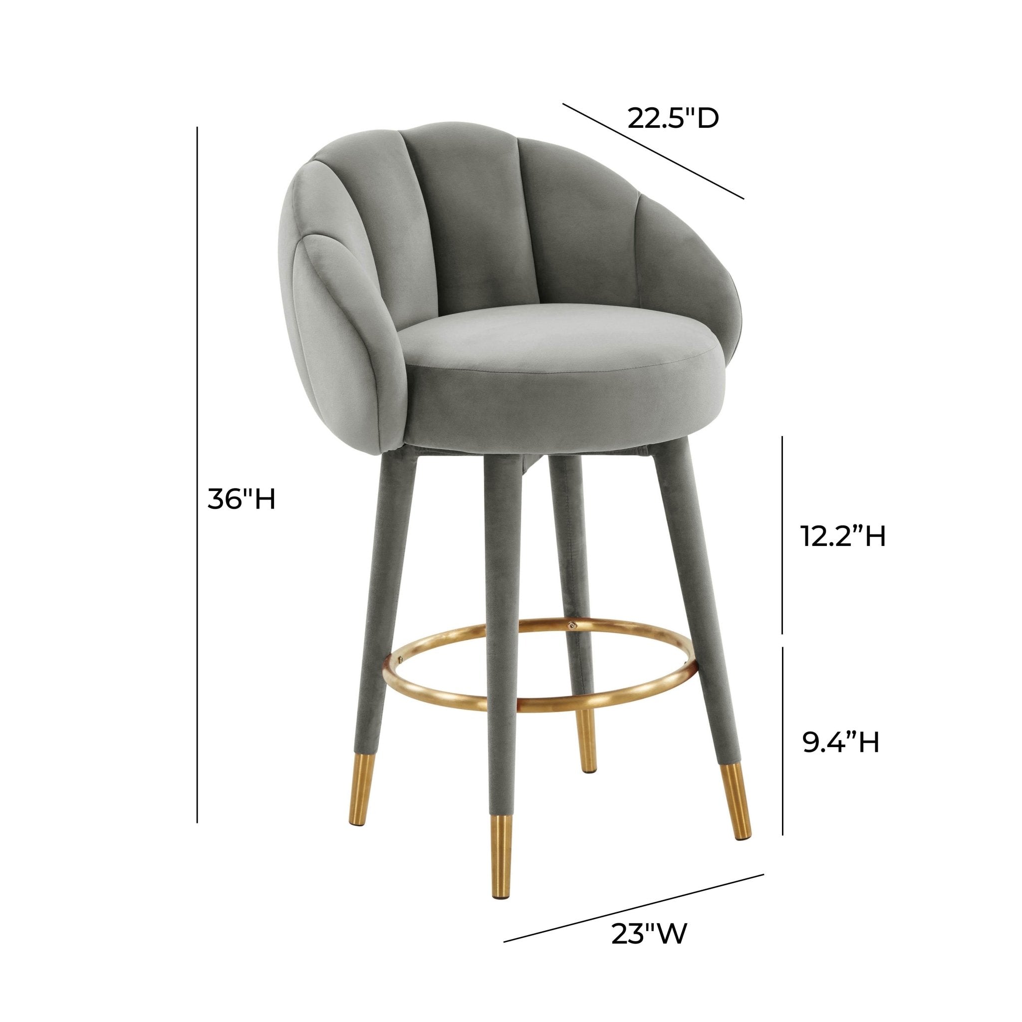Myla Light Grey Swivel Counter Stool Counter Stools| TOV