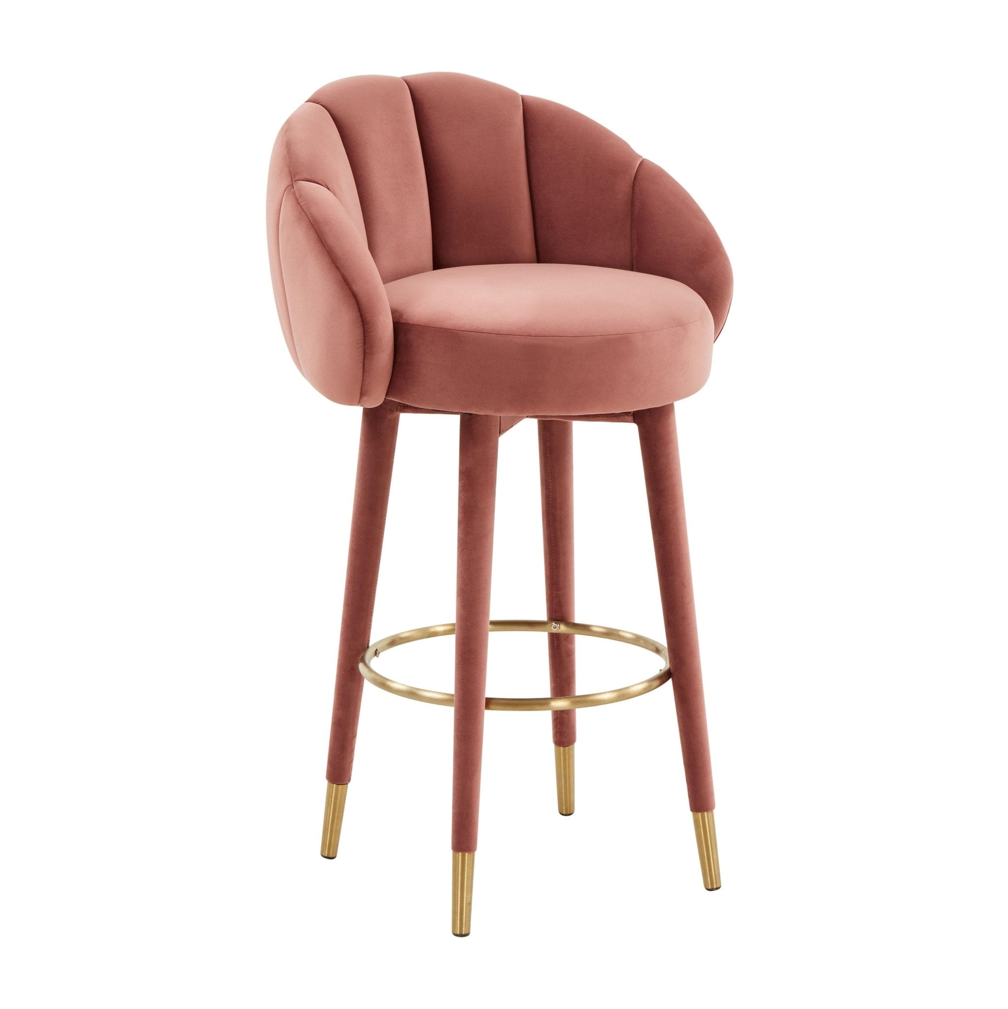 Myla Salmon Swivel Bar Stool Stools| TOV