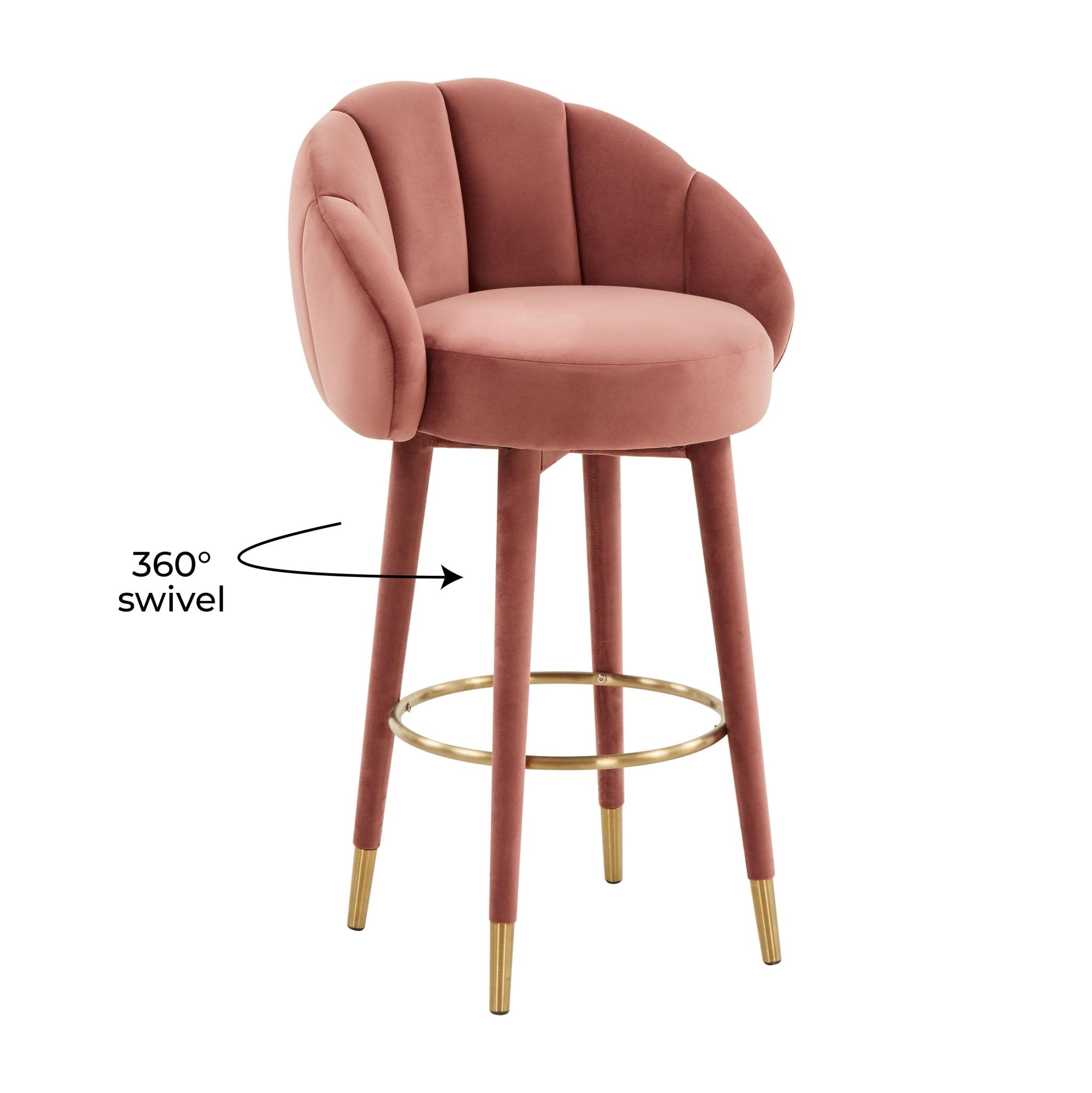 Myla Salmon Swivel Bar Stool Stools| TOV