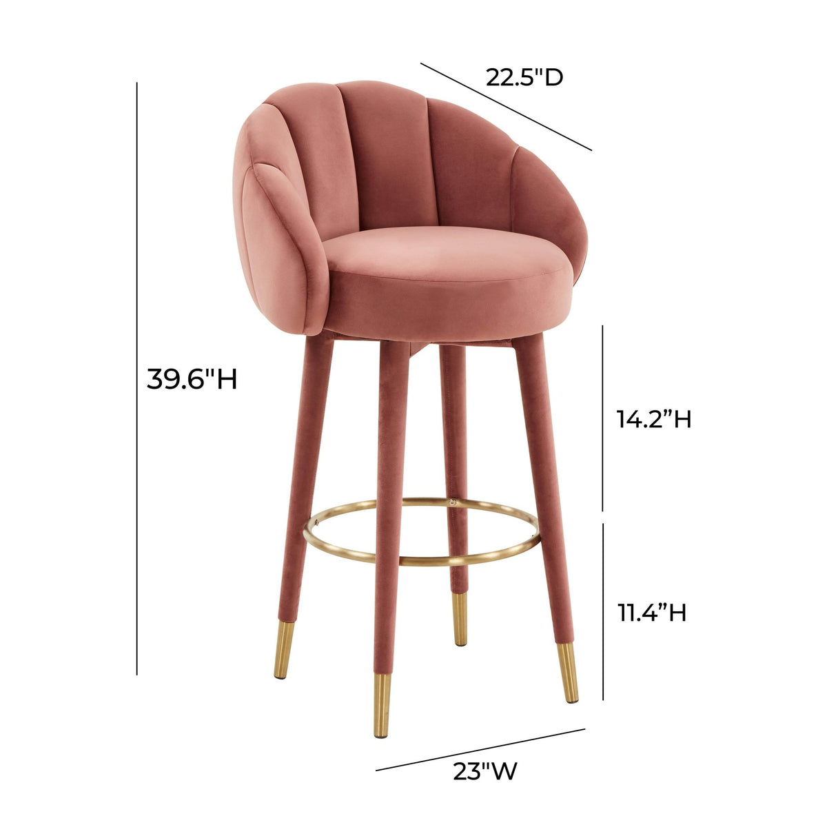 Myla Salmon Swivel Bar Stool Stools| TOV