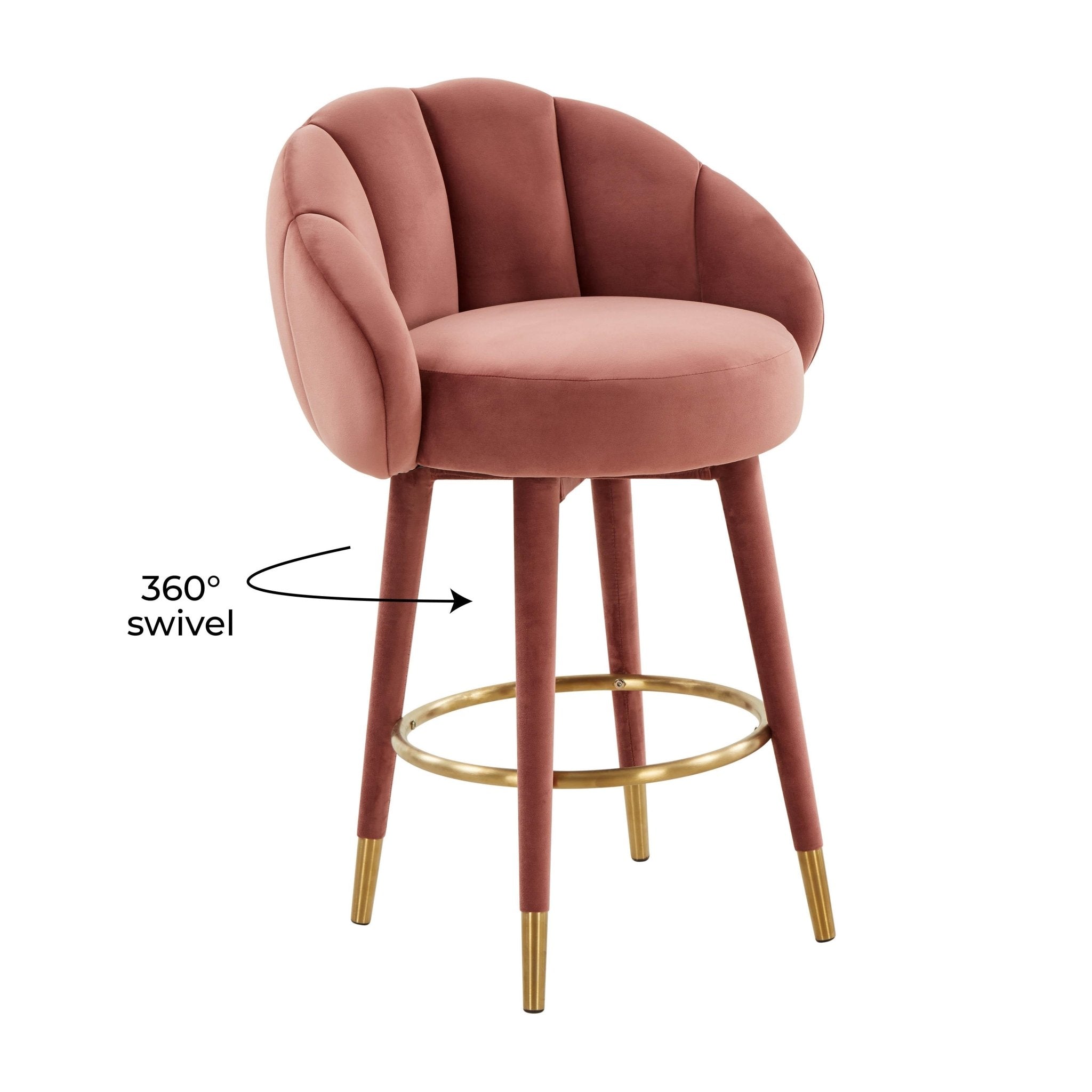 Myla Salmon Swivel Counter Stool Counter Stools| TOV