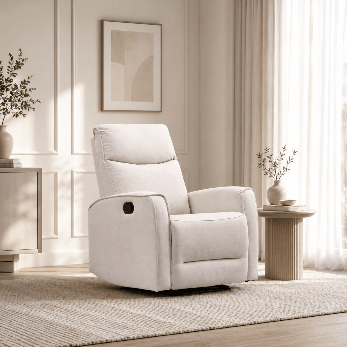 Nairobi Beige Manual Recliner Recliners| Roots Furniture