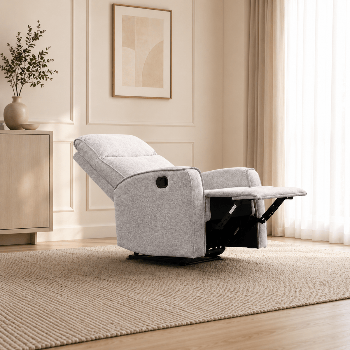 Nairobi Light Grey Manual Recliner Recliners| Roots Furniture