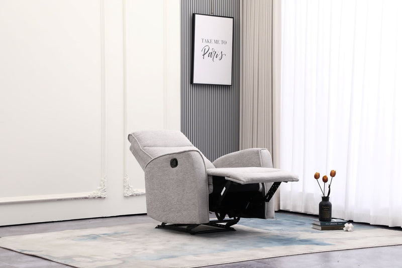 Nairobi Light Grey Manual Recliner - Al Rugaib Furniture