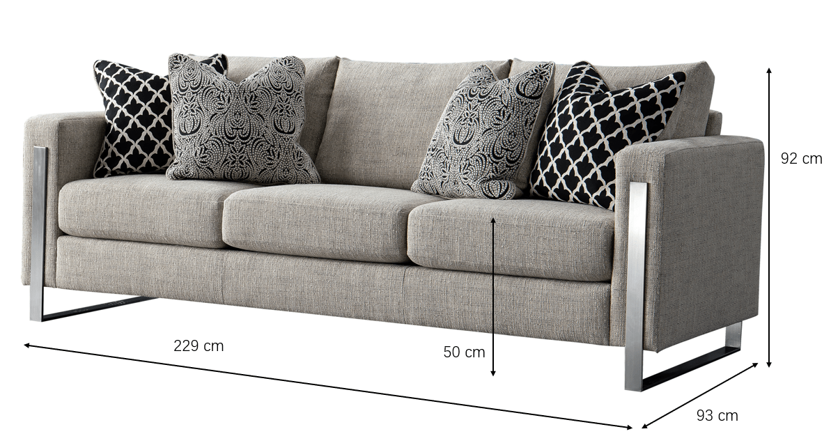 Najla Grey Sofa 229cm Sofas & Loveseats| Roots Furniture