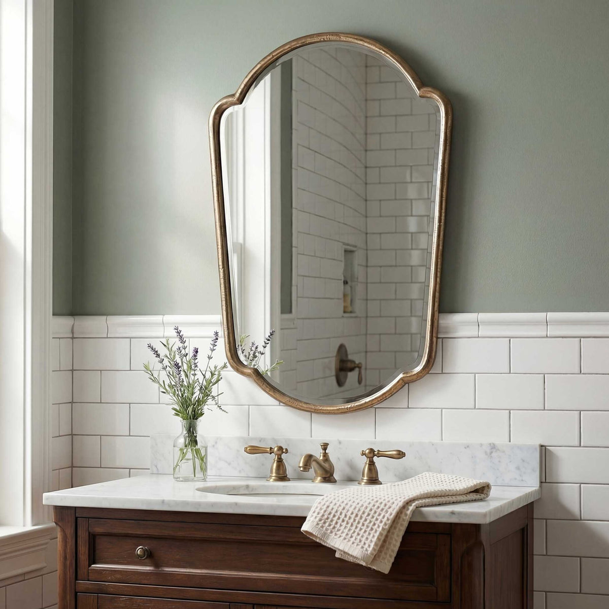 Naomi Antique Brass Mirror Mirrors| Uttermost