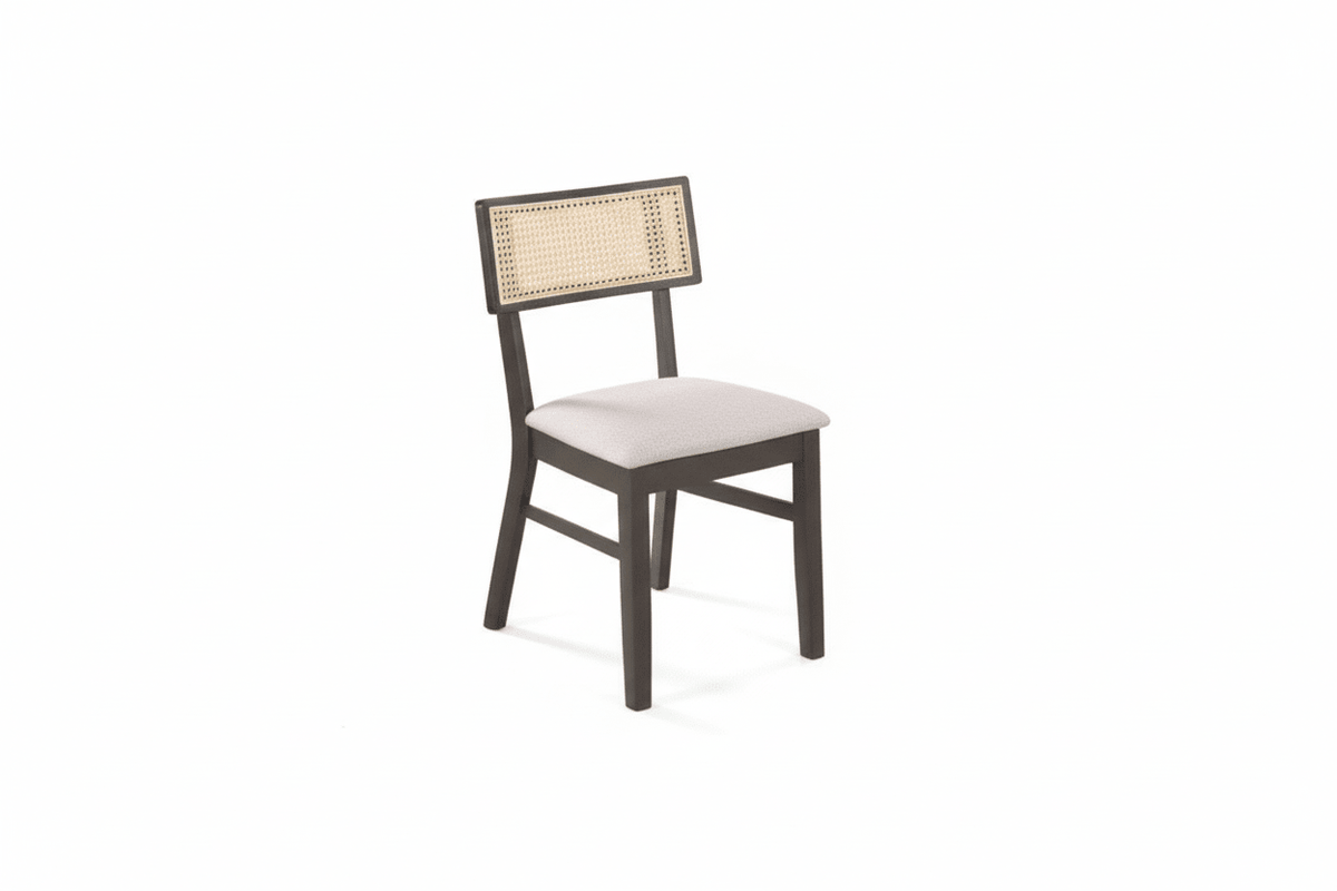 Napoli Round Natural Wood × Black Dining Set – Table + 4 Chairs – Natural elegance with a modern touch for medium spaces Dining Set| Otath