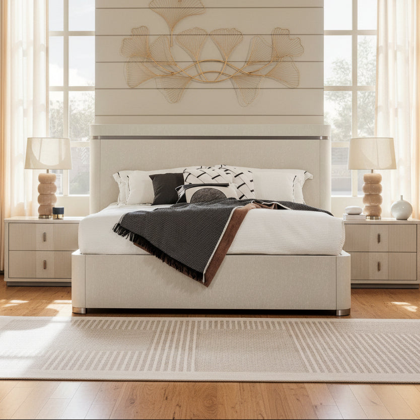 Natural Harmony Off-White Bed Beds| Roots Furniture