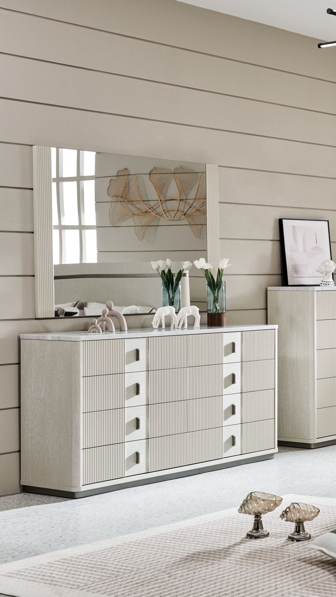 Natural Harmony Off-White Dresser Table Dressers| Roots Furniture