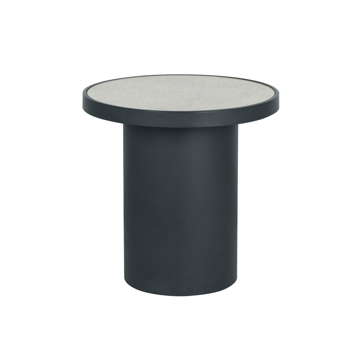 Nautilus Antique Silver Mirrored Side Table End Tables| TOV