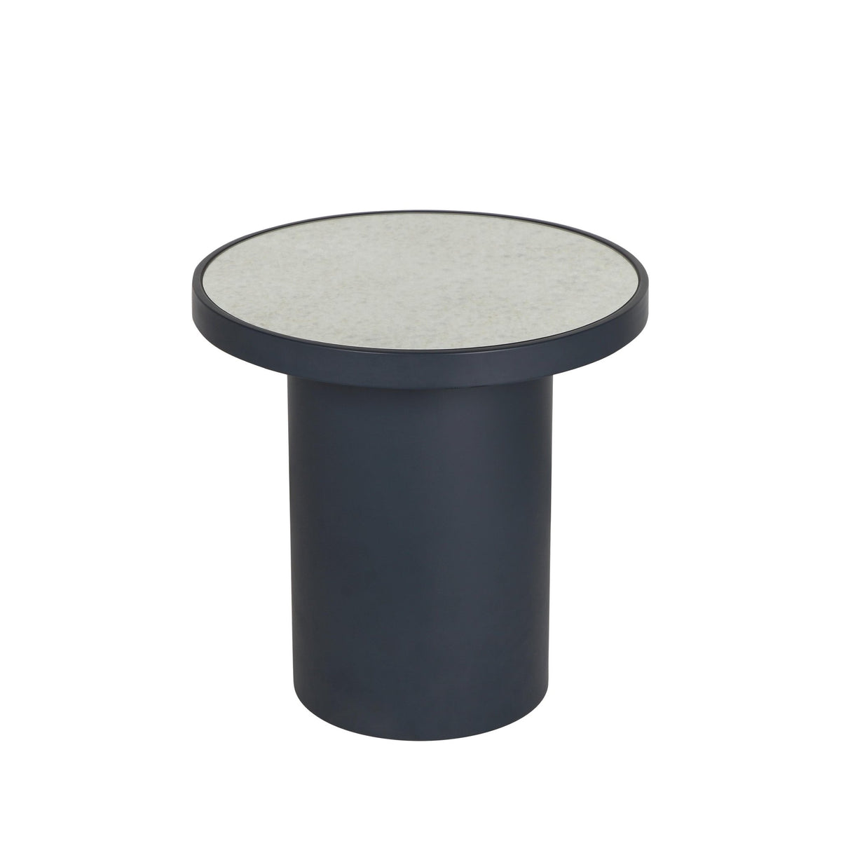 Nautilus Antique Silver Mirrored Side Table End Tables| TOV