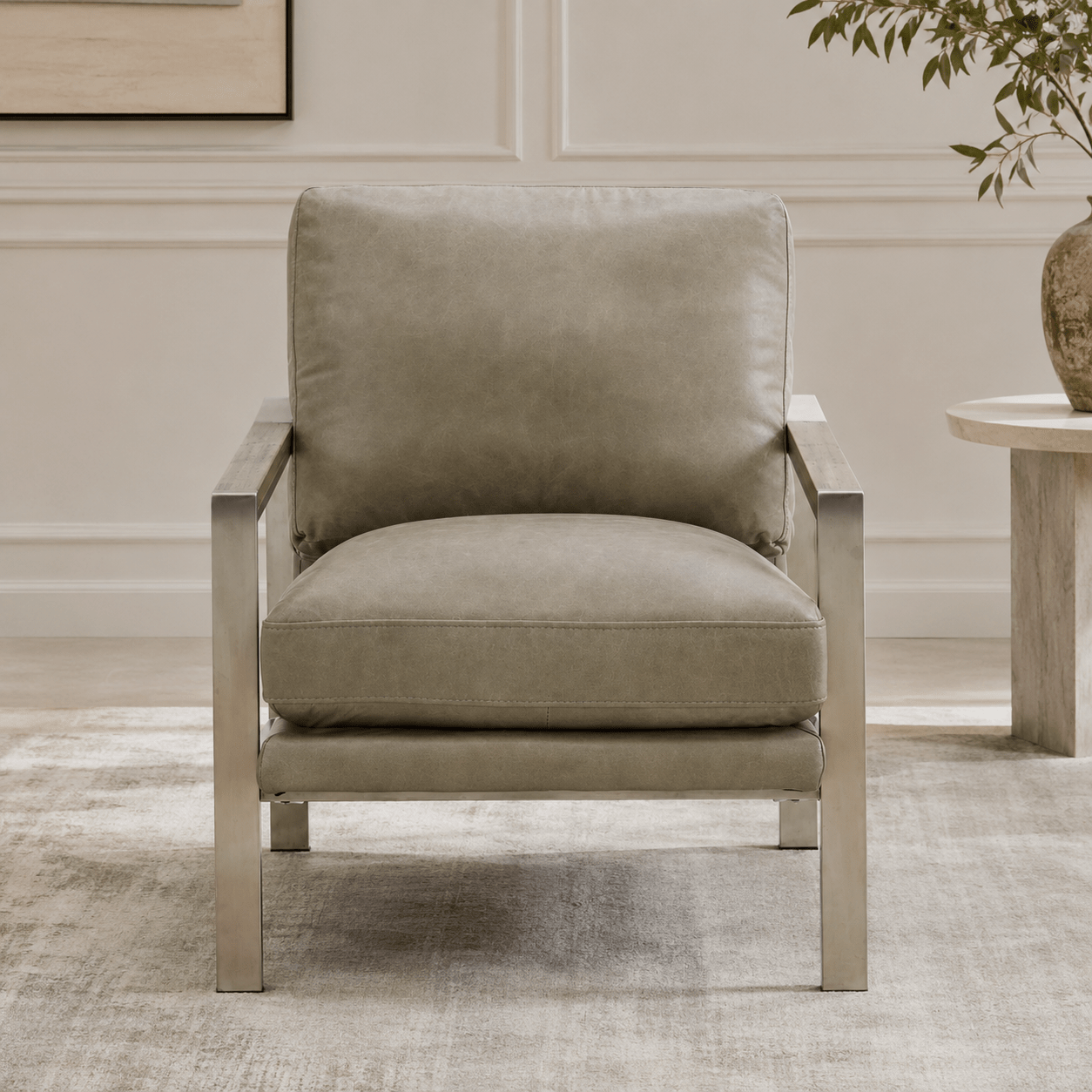 Nelo Grey Arm Chair Chairs| Roots Furniture