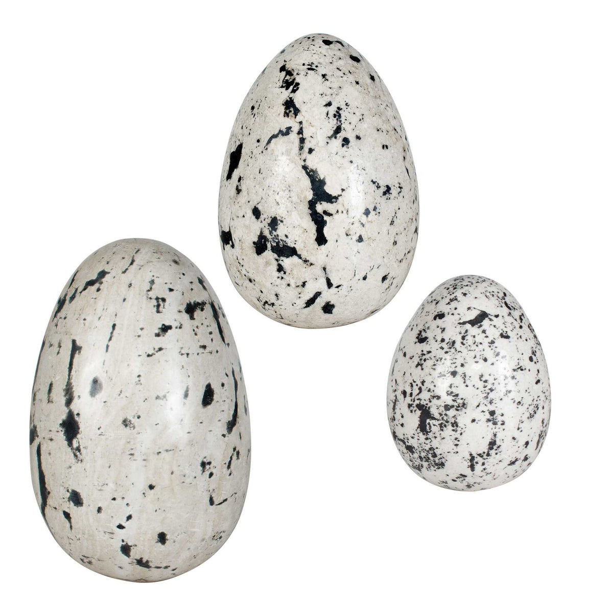 Nest Trio Indoor-Outdoor Stone Eggs Set/3 Table Decors| Uttermost